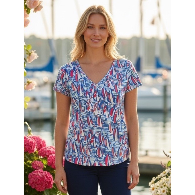 Rare New Lilly Pulitzer Size Large T Shirt Top Rrr Red Right Return Nautical Htf